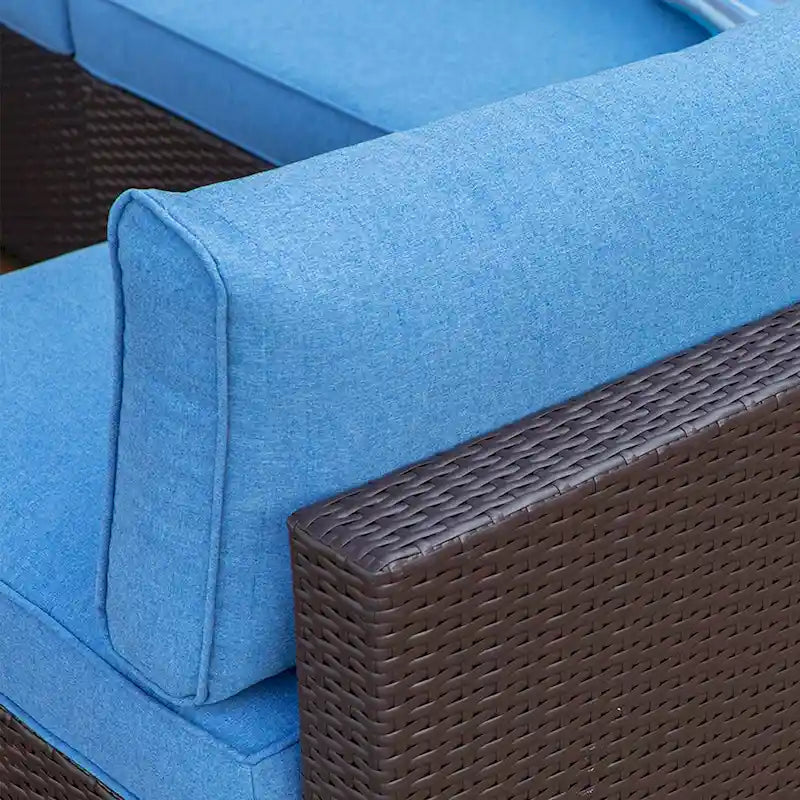Ensemble de canapé d'angle d'extérieur 9 pièces COSIEST avec table brasero