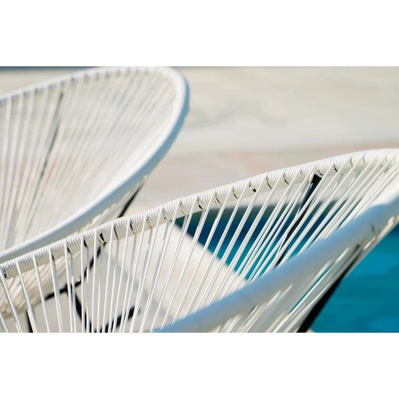 Chaises berçantes Acapulco XBrand 34,6 L ovales en rotin/acier (lot de 2) Ensemble de bistrot de conversation de patio toutes saisons pour pelouse, balcon