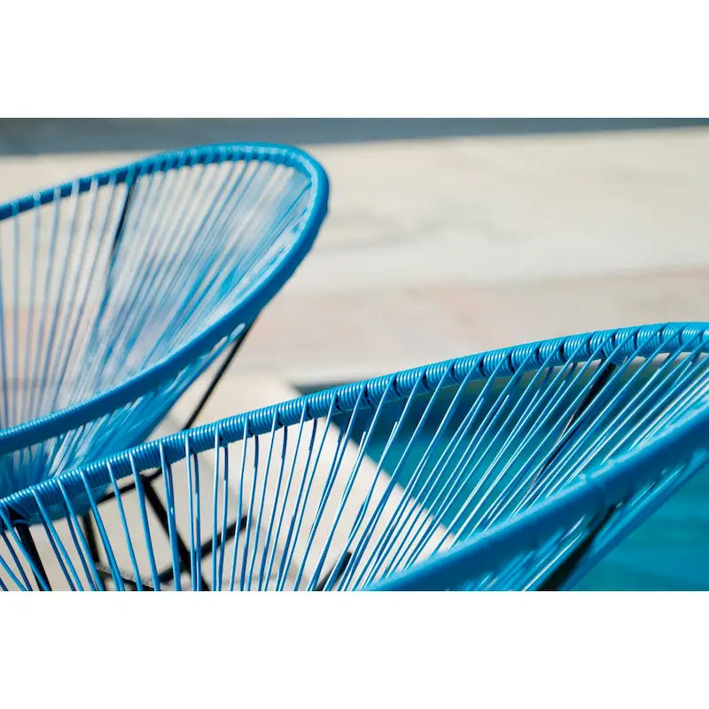 Chaises berçantes Acapulco XBrand 34,6 L ovales en rotin/acier (lot de 2) Ensemble de bistrot de conversation de patio toutes saisons pour pelouse, balcon
