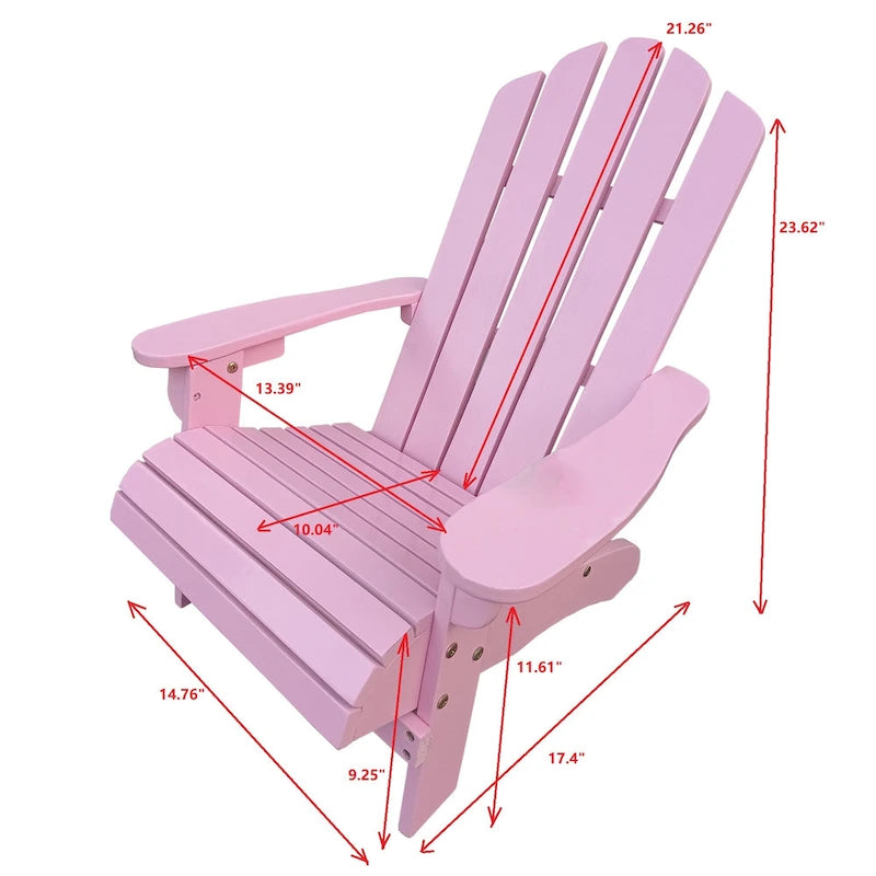 Chaise Adirondack pour enfants en bois d'extérieur