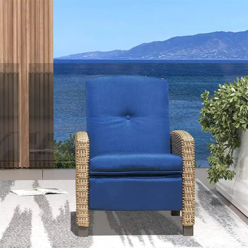 Fauteuil inclinable individuel en osier toutes saisons pour terrasse