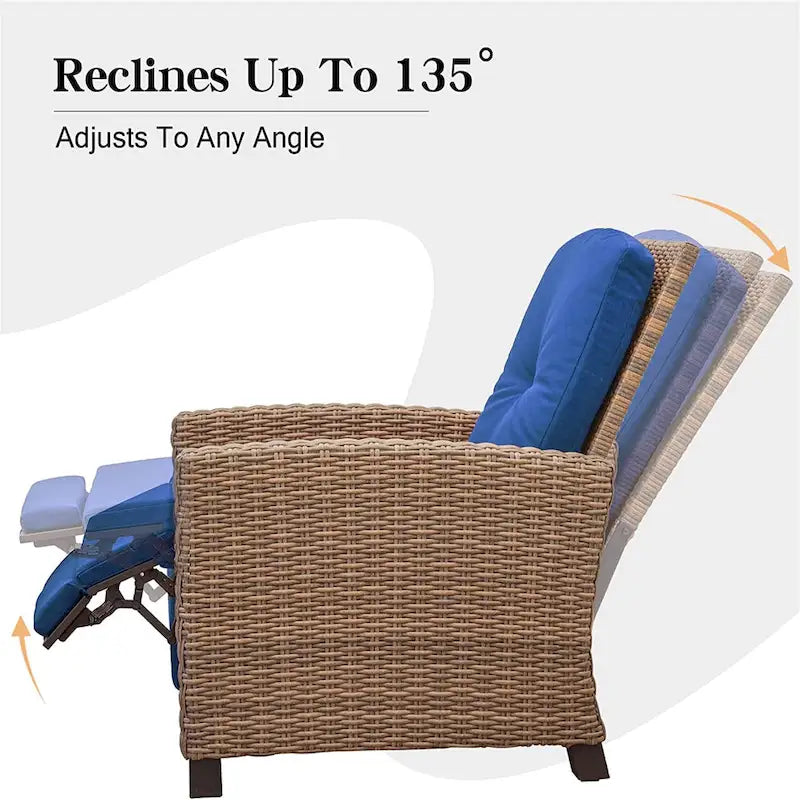 Fauteuil inclinable individuel en osier toutes saisons pour terrasse