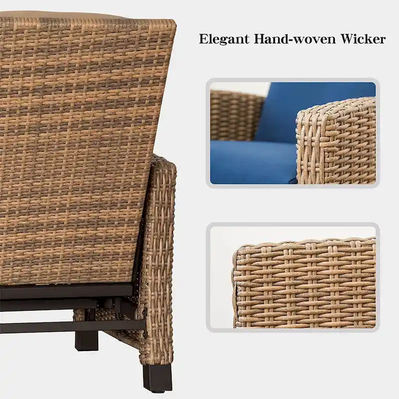 Fauteuil inclinable individuel en osier toutes saisons pour terrasse