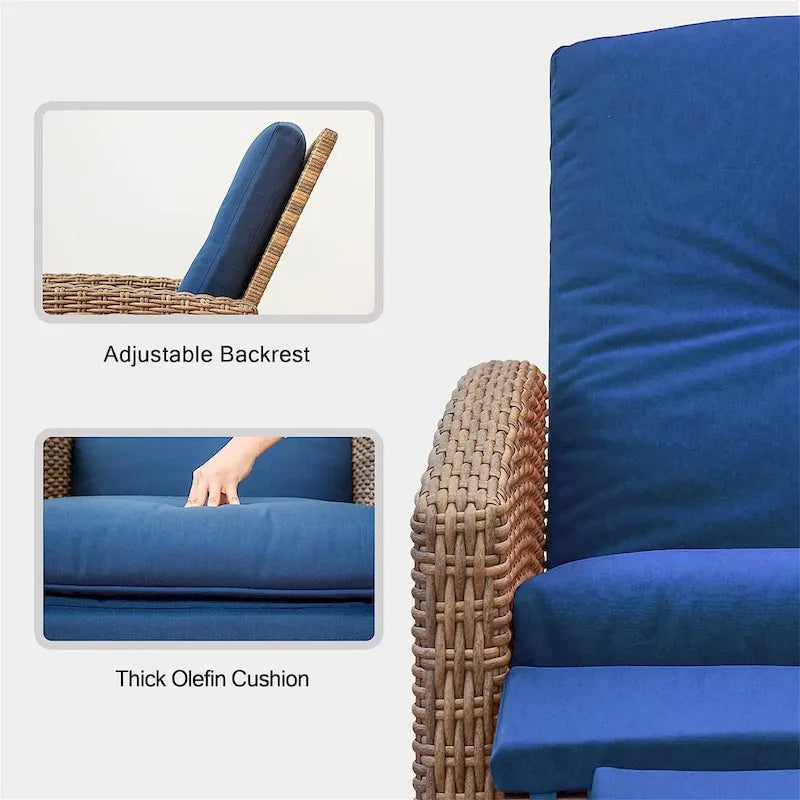 Fauteuil inclinable individuel en osier toutes saisons pour terrasse