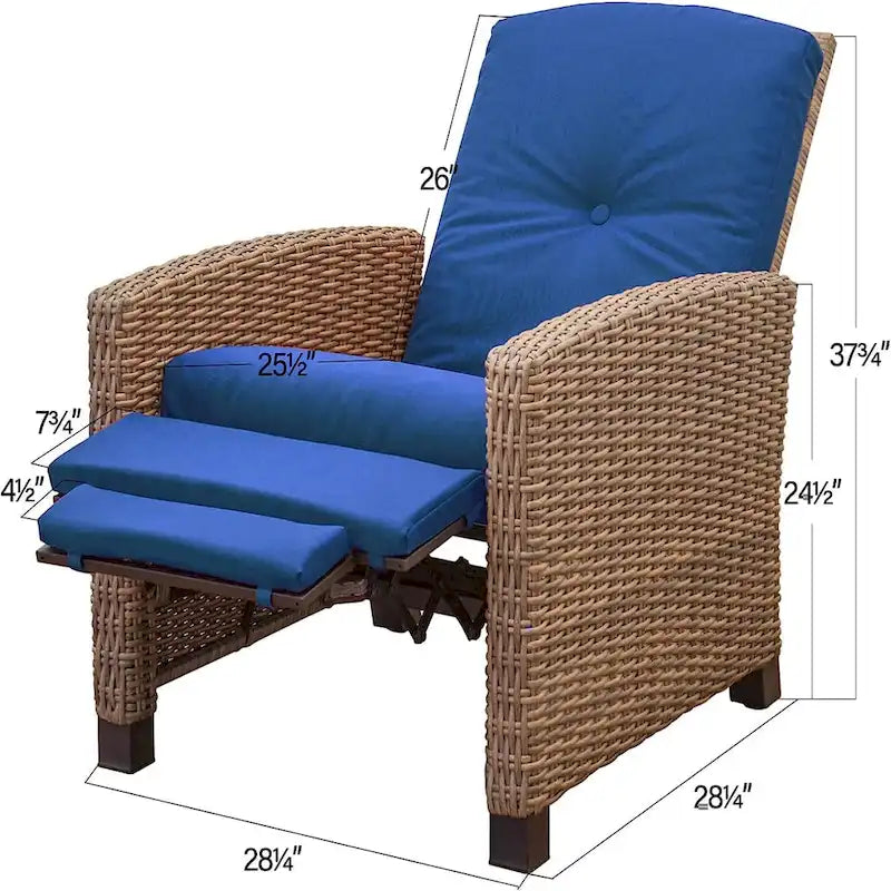Fauteuil inclinable individuel en osier toutes saisons pour terrasse