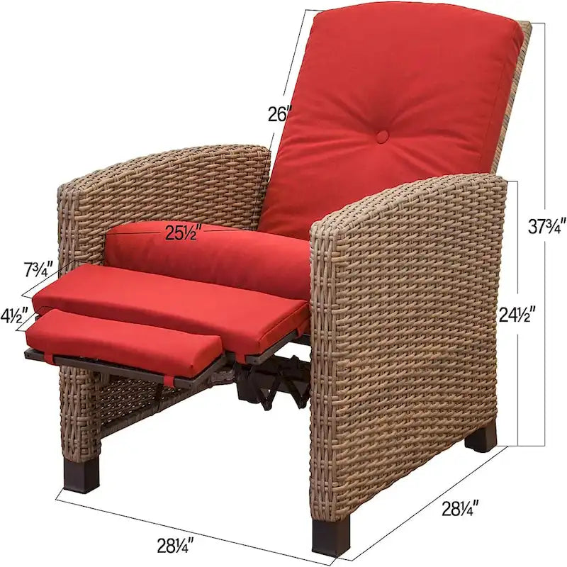 Fauteuil inclinable individuel en osier toutes saisons pour terrasse