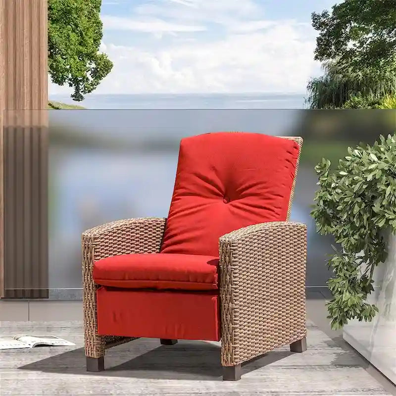 Fauteuil inclinable individuel en osier toutes saisons pour terrasse