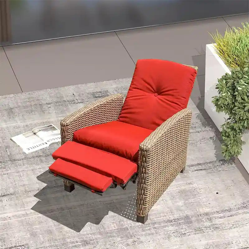 Fauteuil inclinable individuel en osier toutes saisons pour terrasse