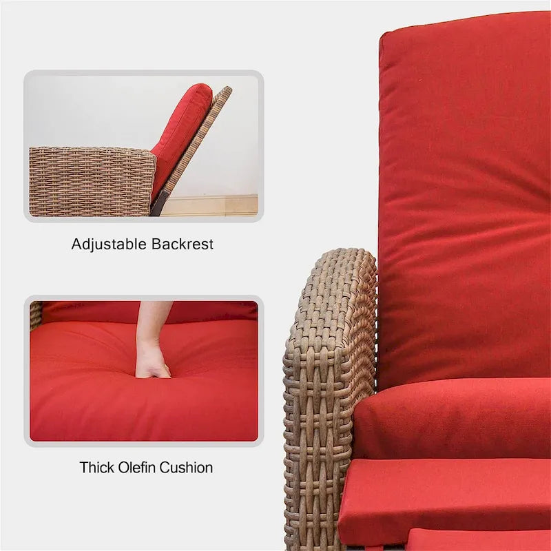 Fauteuil inclinable individuel en osier toutes saisons pour terrasse