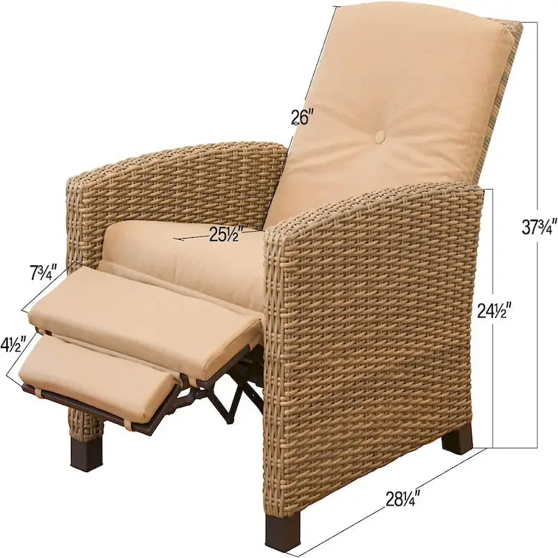 Fauteuil inclinable individuel en osier toutes saisons pour terrasse