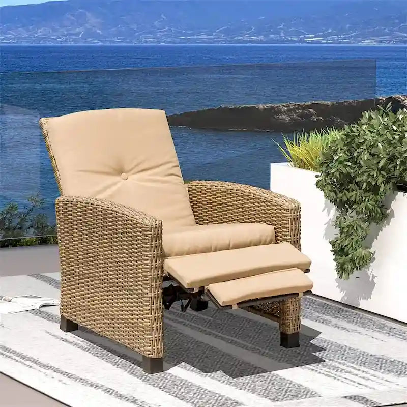 Fauteuil inclinable individuel en osier toutes saisons pour terrasse