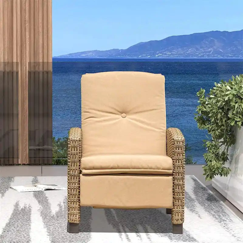 Fauteuil inclinable individuel en osier toutes saisons pour terrasse
