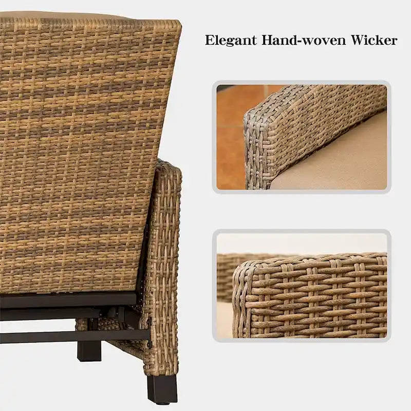 Fauteuil inclinable individuel en osier toutes saisons pour terrasse
