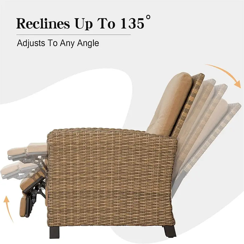 Fauteuil inclinable individuel en osier toutes saisons pour terrasse