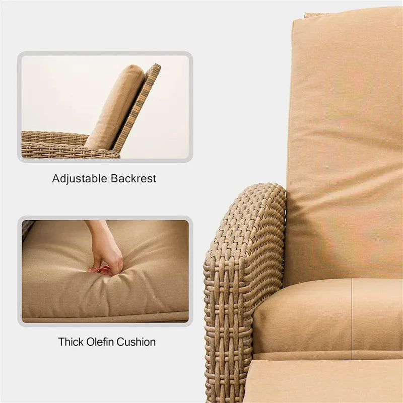 Fauteuil inclinable individuel en osier toutes saisons pour terrasse