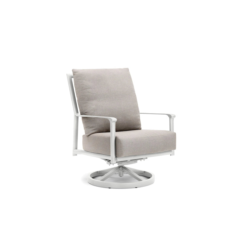 Fauteuil de jardin haut dossier Aspen avec coussin Sunbrella, pivotant et à bascule