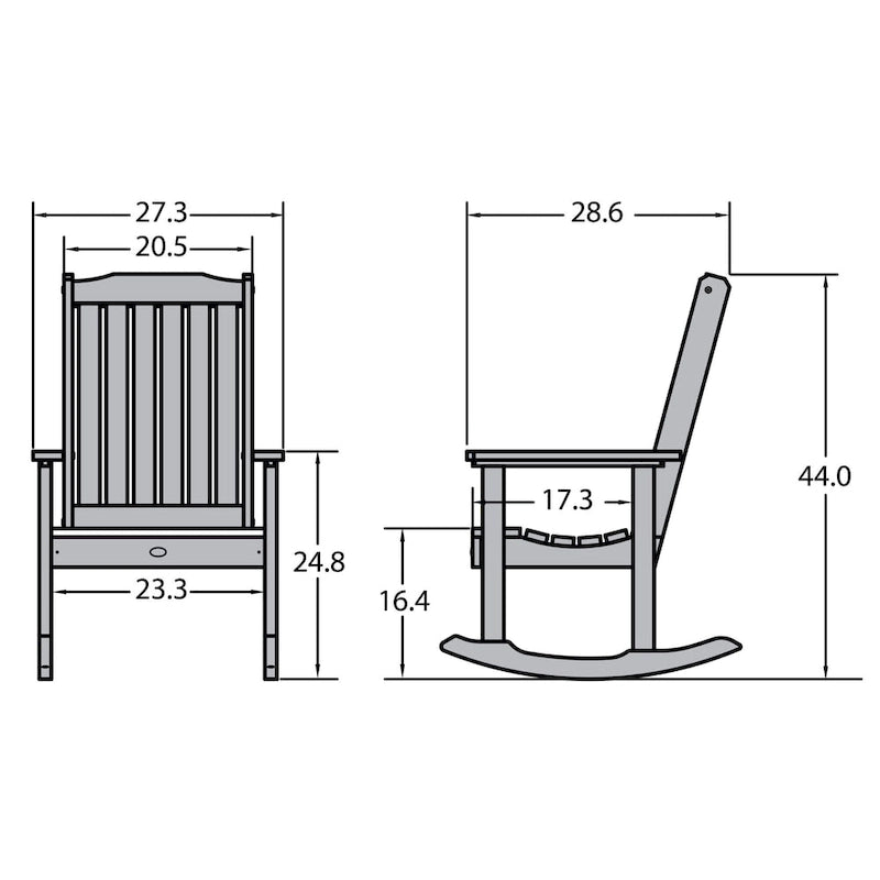 Chaise à bascule en bois synthétique écologique HIGHWOOD