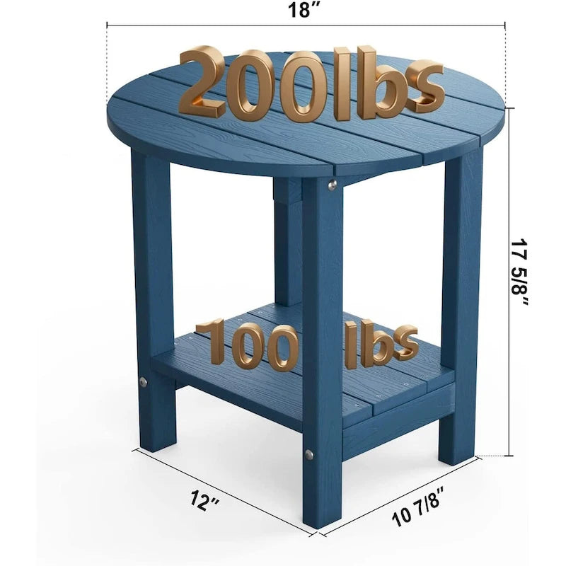 Ensemble de 5 chaises Adirondack d'extérieur Winsoon tout temps en PS antichoc avec porte-gobelet, 2 poufs et 1 table d'appoint