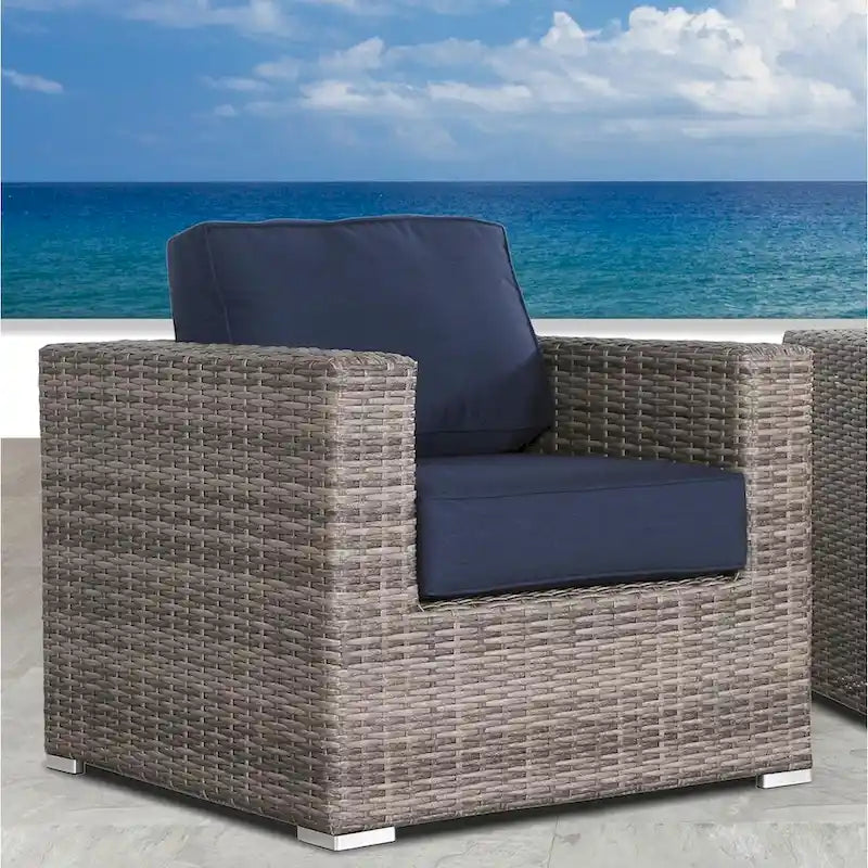 Chaise de terrasse de club de qualité complexe avec coussins Sunbrella