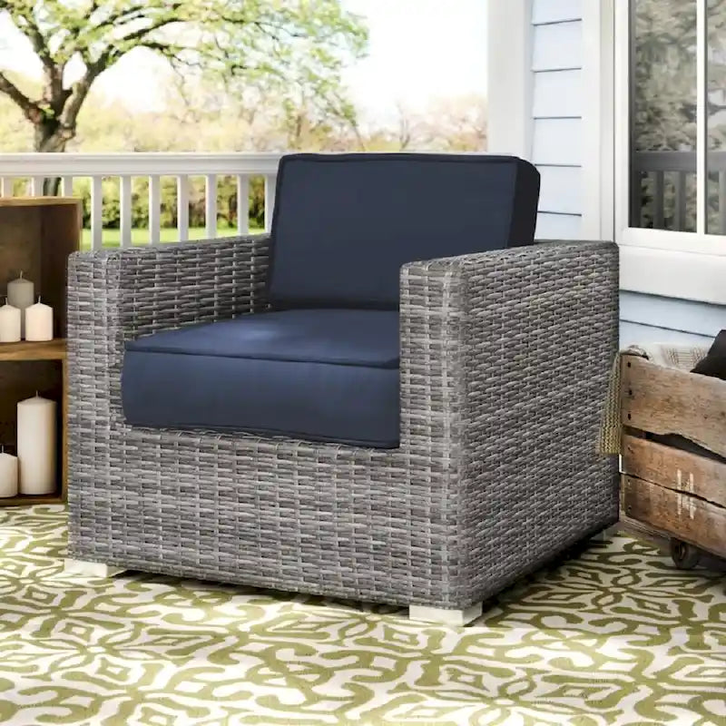 Chaise de terrasse de club de qualité complexe avec coussins Sunbrella