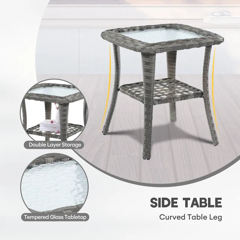 XIZZI Ensemble de meubles de jardin 10 pièces Fauteuil pivotant et basculant avec foyer