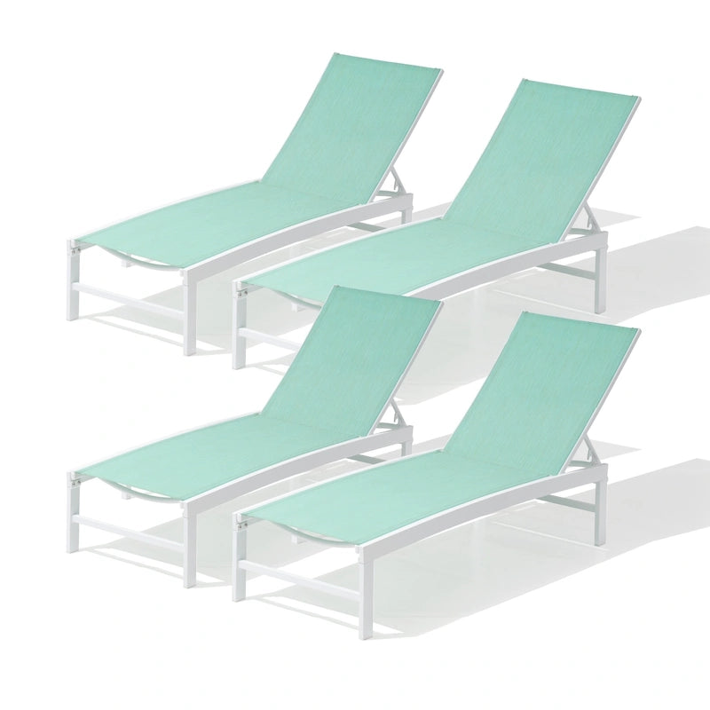 Chaises longues de jardin réglables en aluminium Pellebant (lot de 4) - 23,43 L x 42,63 P x 13,15 H