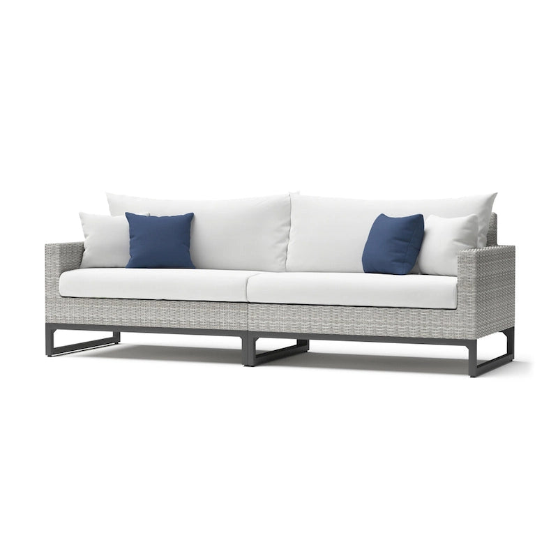 Canapé d'angle d'extérieur 6 pièces Milo Gray Sunbrella avec table