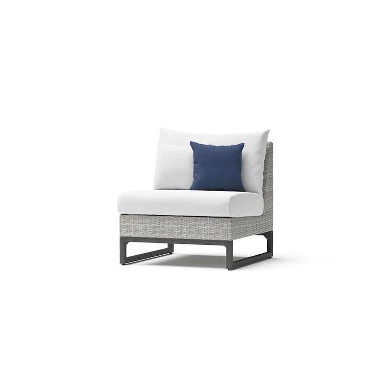 Canapé d'angle d'extérieur 6 pièces Milo Gray Sunbrella avec table
