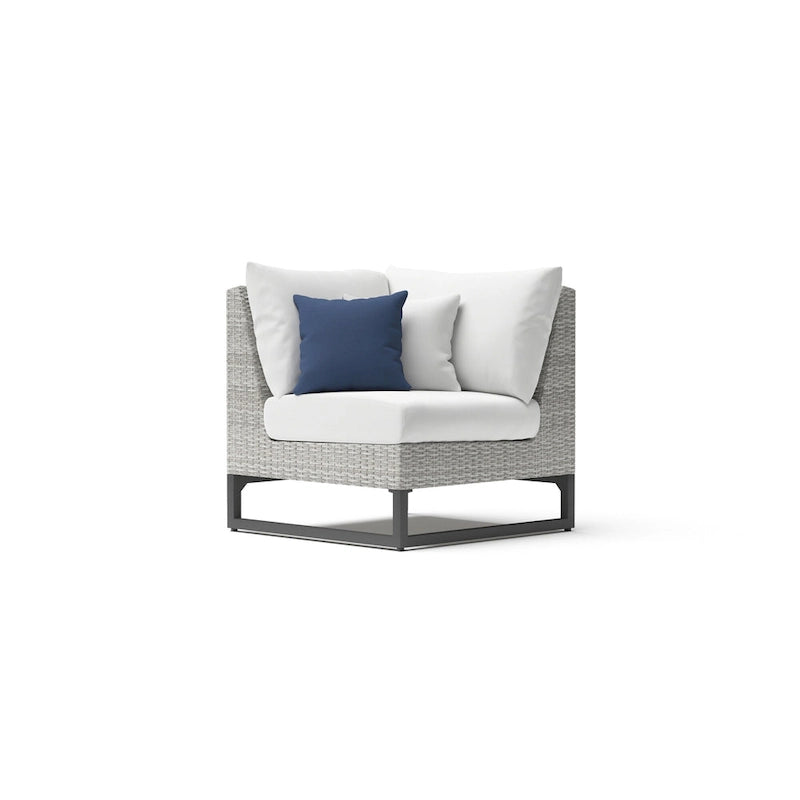 Canapé d'angle d'extérieur 6 pièces Milo Gray Sunbrella avec table
