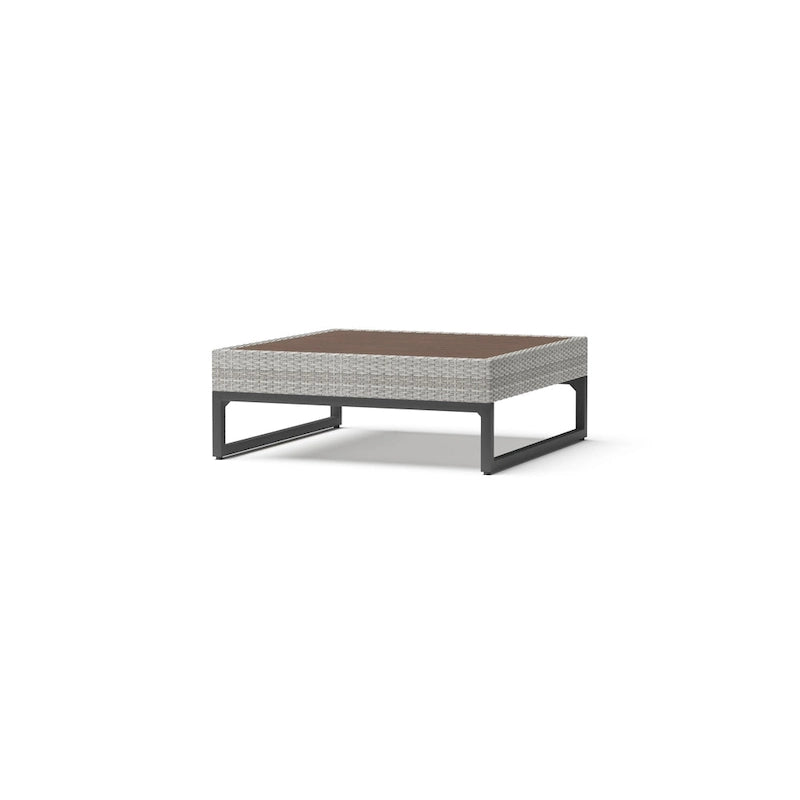 Canapé d'angle d'extérieur 6 pièces Milo Gray Sunbrella avec table