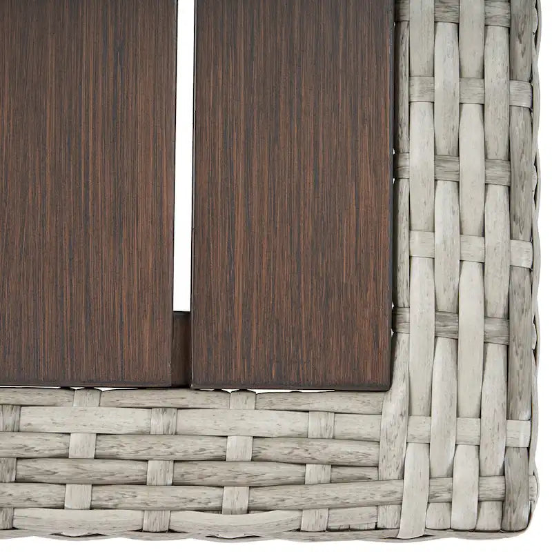 Canapé d'angle d'extérieur 6 pièces Milo Gray Sunbrella avec table