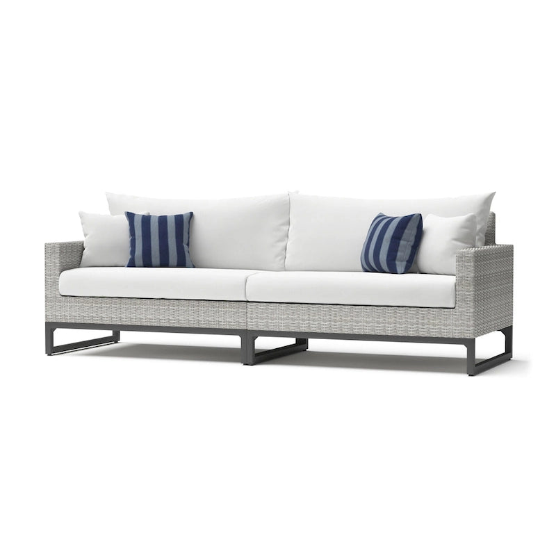 Canapé d'angle d'extérieur 6 pièces Milo Gray Sunbrella avec table