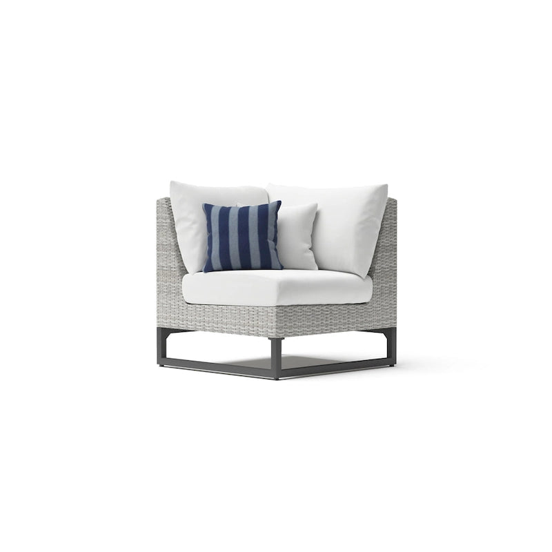 Canapé d'angle d'extérieur 6 pièces Milo Gray Sunbrella avec table