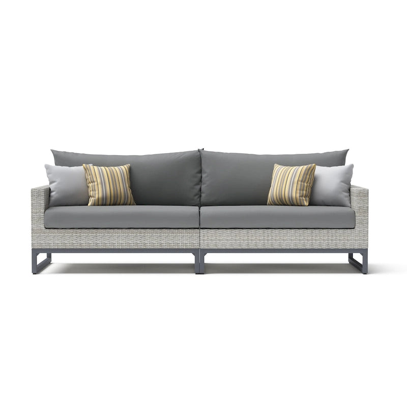 Canapé d'angle d'extérieur 6 pièces Milo Gray Sunbrella avec table