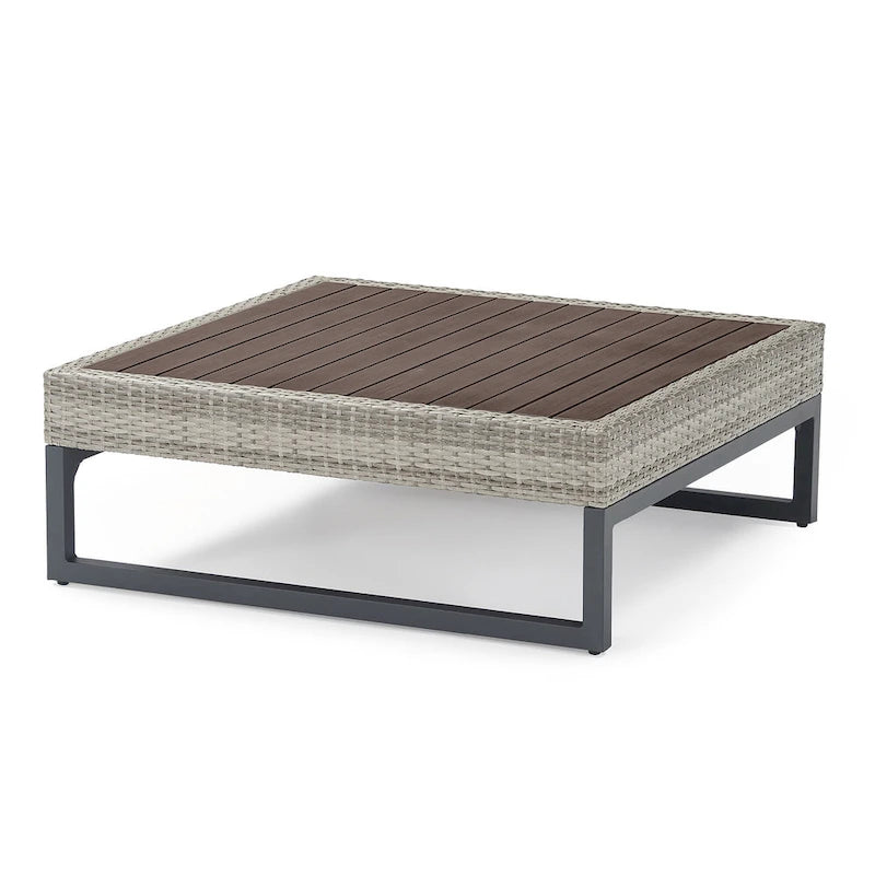 Canapé d'angle d'extérieur 6 pièces Milo Gray Sunbrella avec table