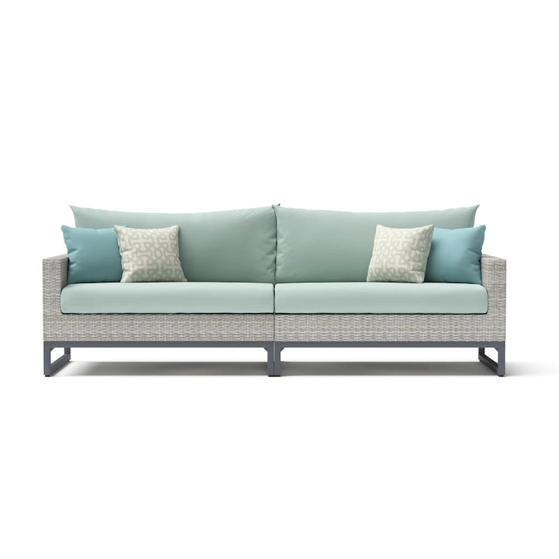Canapé d'angle d'extérieur 6 pièces Milo Gray Sunbrella avec table
