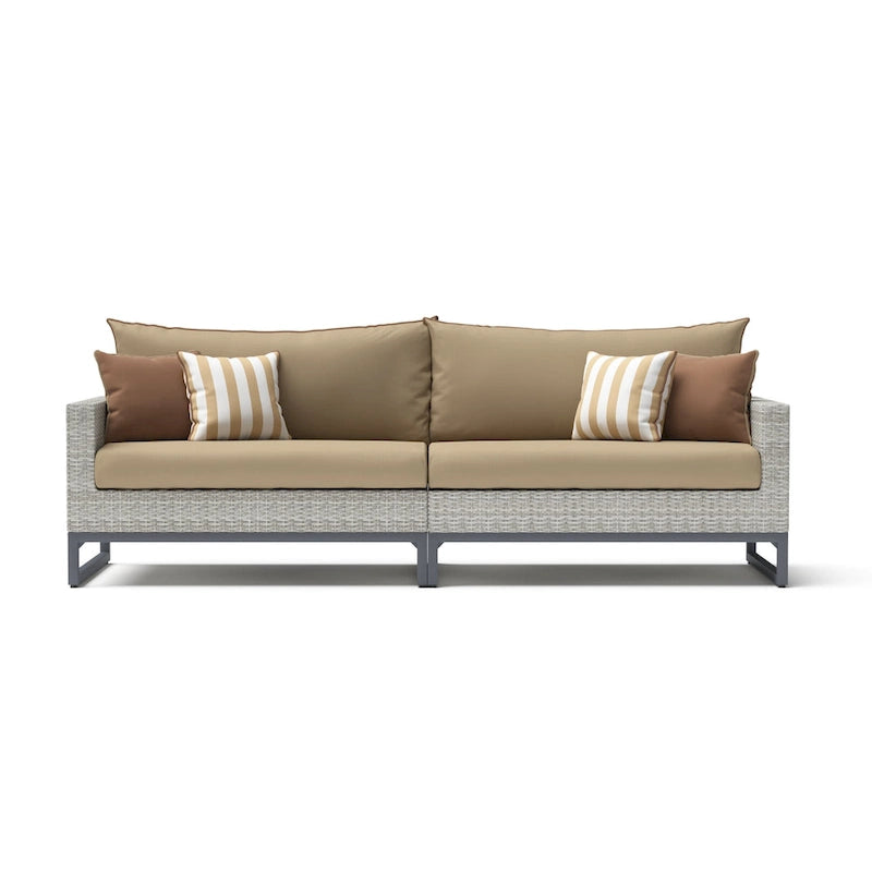 Canapé d'angle d'extérieur 6 pièces Milo Gray Sunbrella avec table
