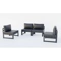 Canapé de jardin sectionnel sans accoudoirs 4 pièces LeisureMod Chelsea avec coussins pour terrasse, porche, jardin