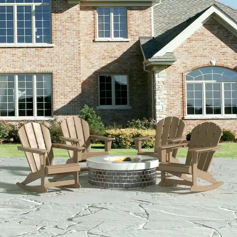 Polytrends Laguna Hdpe All Weather Outdoor Patio Rocking Chair (Set of 4)