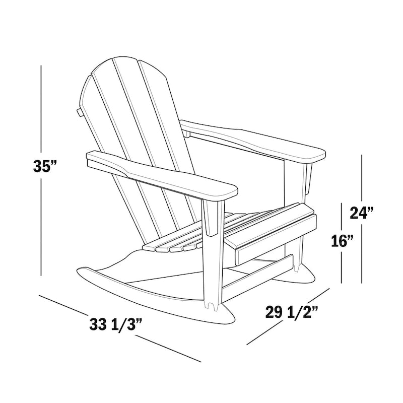 Fauteuil à bascule d'extérieur Polytrends Laguna en PEHD résistant aux intempéries (lot de 4)