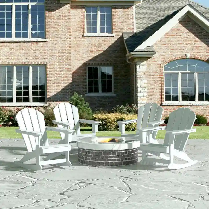 Fauteuil à bascule d'extérieur Polytrends Laguna en PEHD résistant aux intempéries (lot de 4)