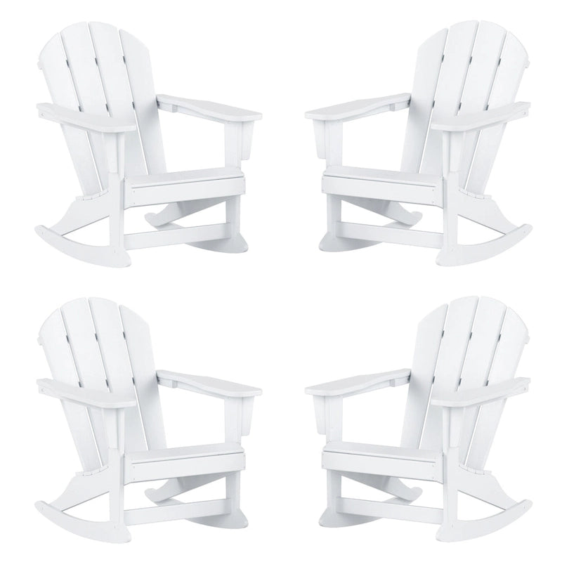 Fauteuil à bascule d'extérieur Polytrends Laguna en PEHD résistant aux intempéries (lot de 4)