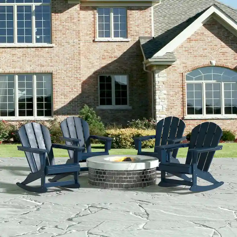 Fauteuil à bascule d'extérieur Polytrends Laguna en PEHD résistant aux intempéries (lot de 4)
