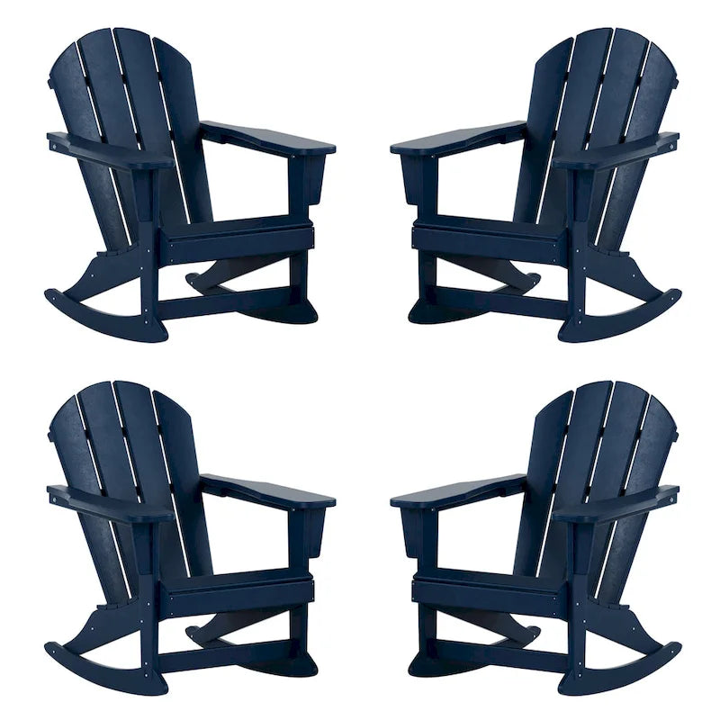 Fauteuil à bascule d'extérieur Polytrends Laguna en PEHD résistant aux intempéries (lot de 4)