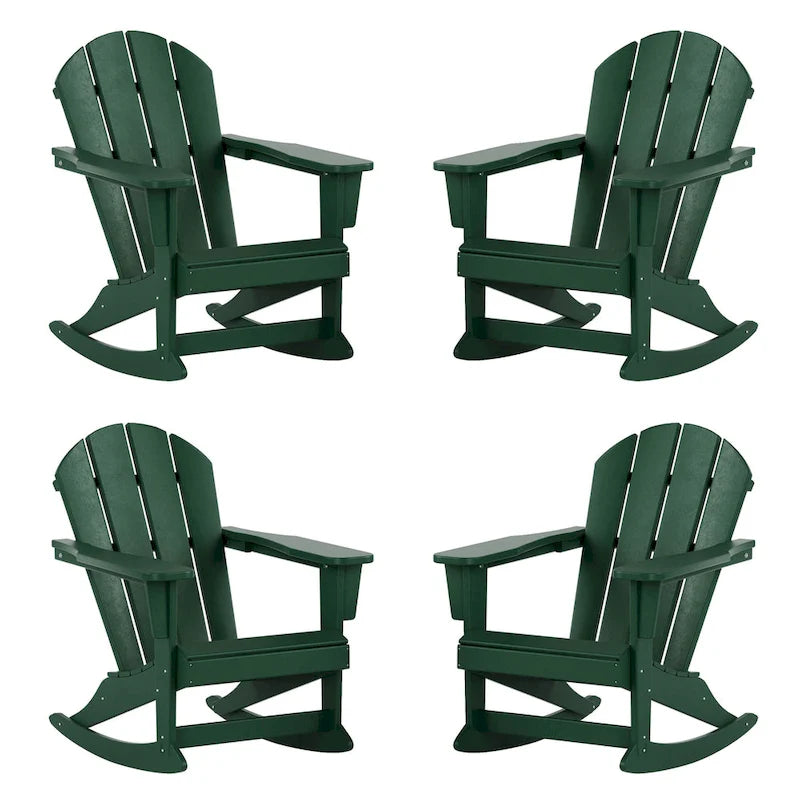 Fauteuil à bascule d'extérieur Polytrends Laguna en PEHD résistant aux intempéries (lot de 4)