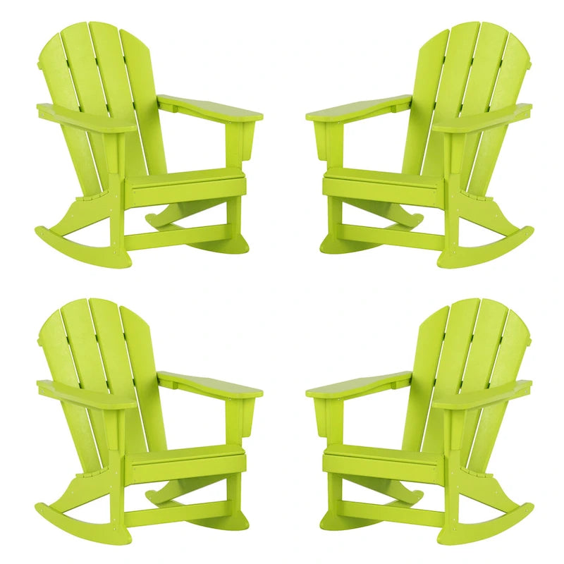 Fauteuil à bascule d'extérieur Polytrends Laguna en PEHD résistant aux intempéries (lot de 4)