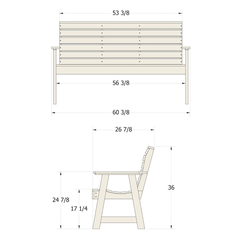BAHIA VERDE OUTDOORS Banc de jardin Riverside de 1,5 m – N/D