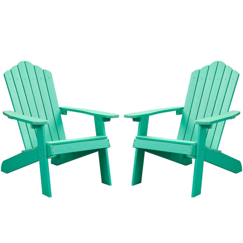 OVIOS Lot de 2 chaises de patio extérieures Adirondack en bois composite