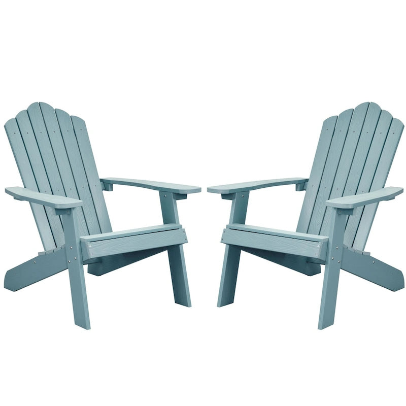 OVIOS Lot de 2 chaises de patio extérieures Adirondack en bois composite