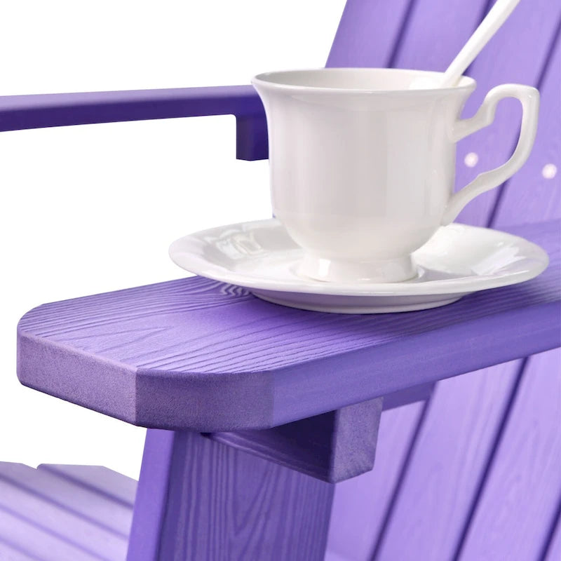 OVIOS Lot de 2 chaises de patio extérieures Adirondack en bois composite